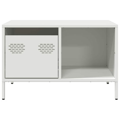 Salongbord Sofabord Hvit 68,5x50x43,5 cm kaldvalset stål