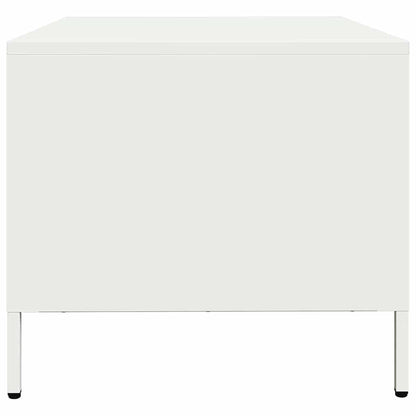 Salongbord Sofabord Hvit 68,5x50x43,5 cm kaldvalset stål