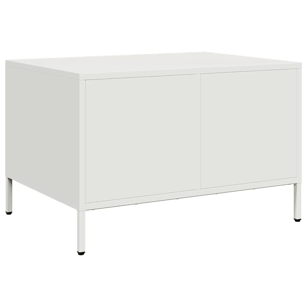 Salongbord Sofabord Hvit 68,5x50x43,5 cm kaldvalset stål