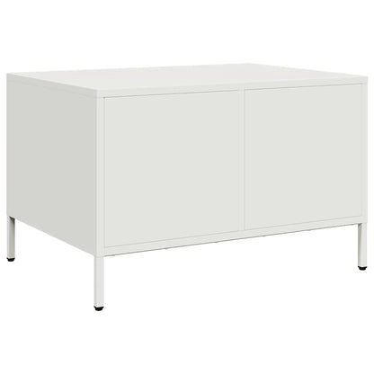 Salongbord Sofabord Hvit 68,5x50x43,5 cm kaldvalset stål