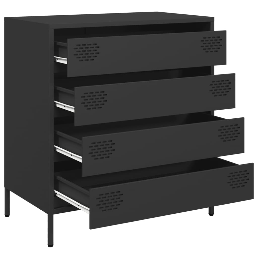 Kommode DIV. Svart 68x39x73,5 cm kaldvalset stål