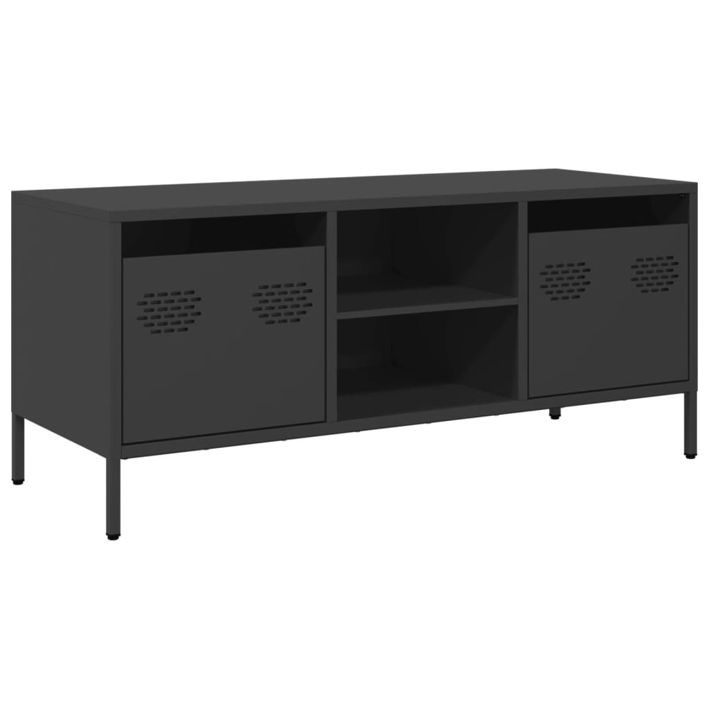 TV-Møbel DIV. TV-benk Svart 101,5x39x43,5 cm kaldvalset stål