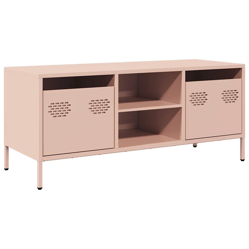 TV-Møbel DIV. TV-benk rosa 101,5x39x43,5 cm kaldvalset stål