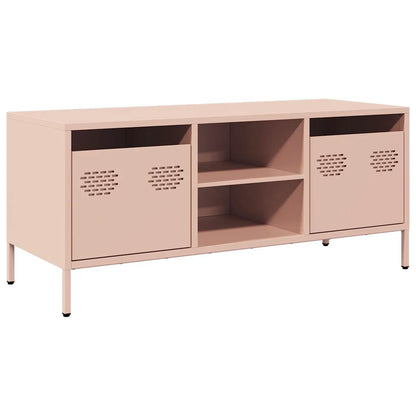 TV-Møbel DIV. TV-benk rosa 101,5x39x43,5 cm kaldvalset stål