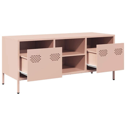 TV-Møbel DIV. TV-benk rosa 101,5x39x43,5 cm kaldvalset stål