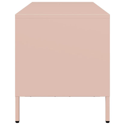 TV-Møbel DIV. TV-benk rosa 101,5x39x43,5 cm kaldvalset stål