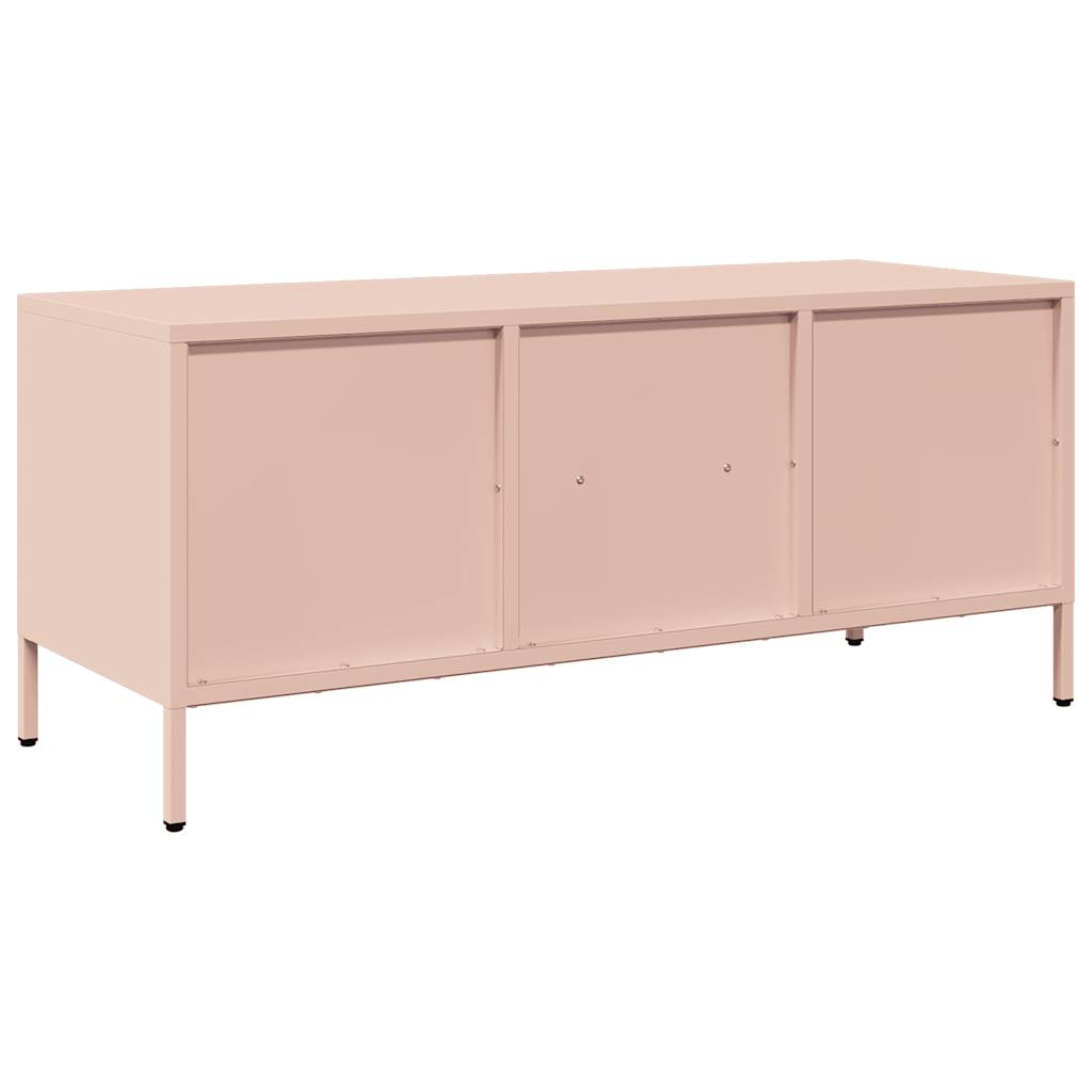 TV-Møbel DIV. TV-benk rosa 101,5x39x43,5 cm kaldvalset stål