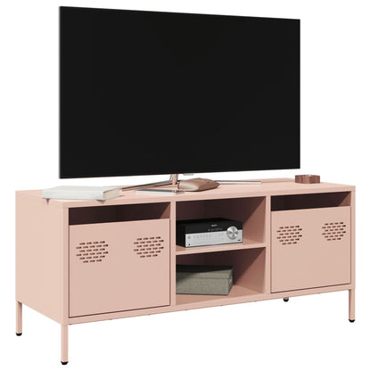 TV-Møbel DIV. TV-benk rosa 101,5x39x43,5 cm kaldvalset stål