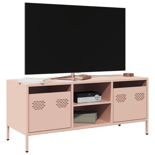 TV-Møbel DIV. TV-benk rosa 101,5x39x43,5 cm kaldvalset stål