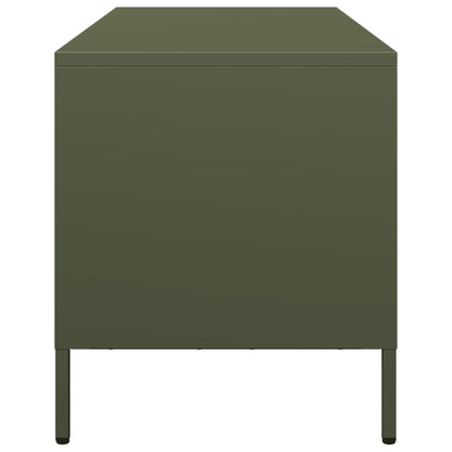 TV-Møbel DIV. TV-benk olivengrønn 101,5x39x43,5 cm kaldvalset stål