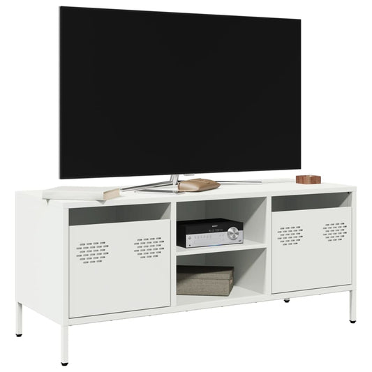 TV-Møbel DIV. TV-benk Hvit 101,5x39x43,5 cm kaldvalset stål