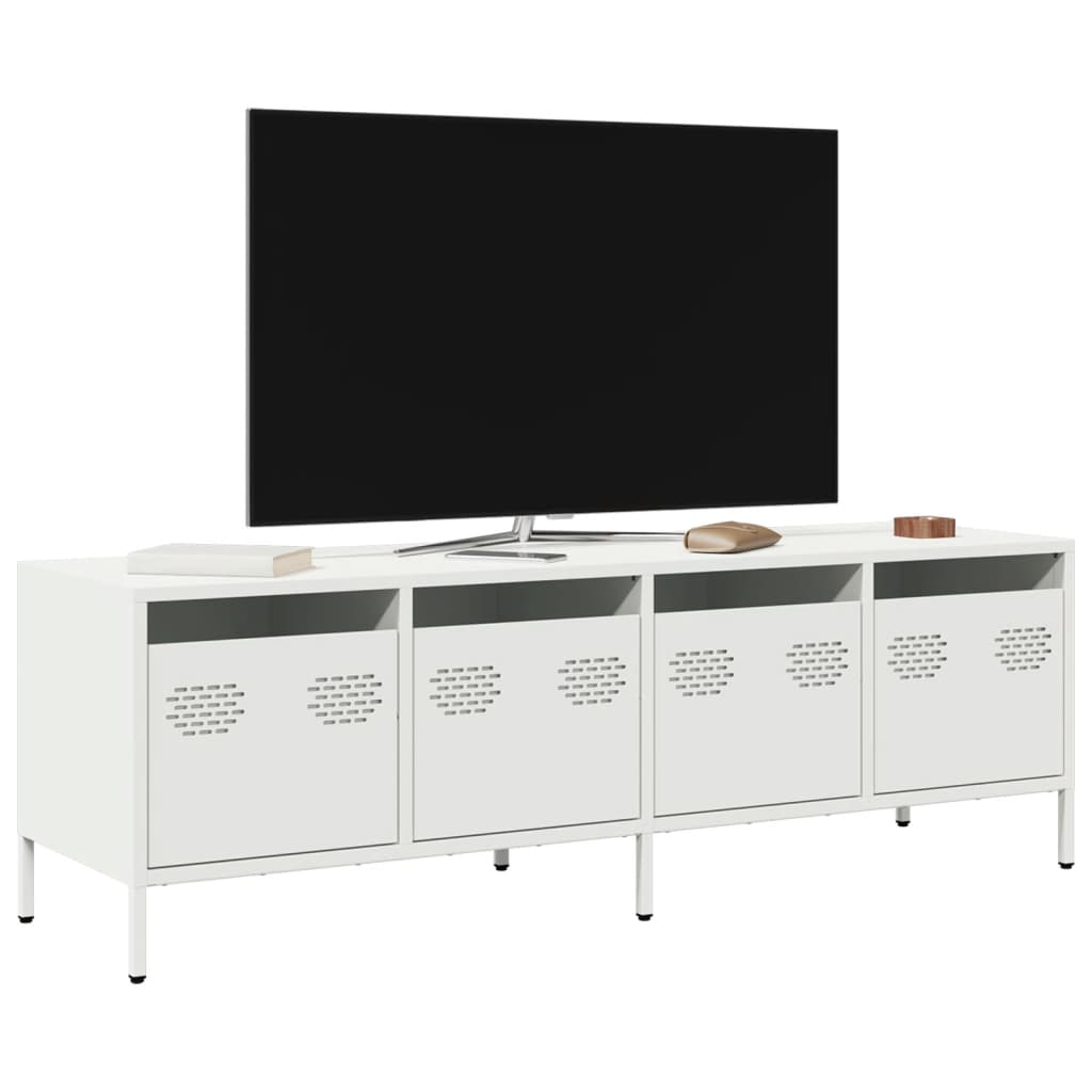 TV-Møbel DIV. TV-benk Hvit 135x39x43,5 cm kaldvalset stål