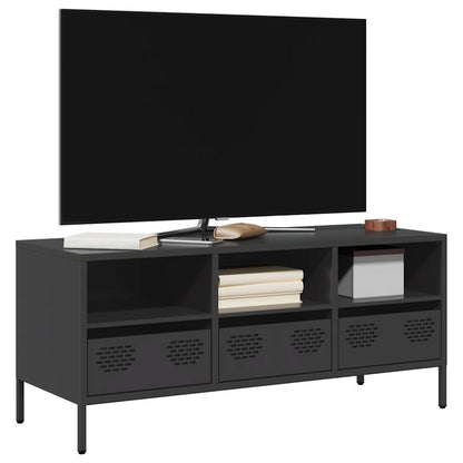 TV-Møbel DIV. TV-benk Svart 101,5x39x43,5 cm kaldvalset stål