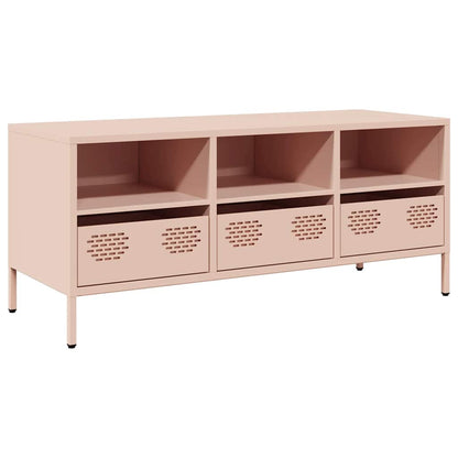 TV-Møbel DIV. TV-benk rosa 101,5x39x43,5 cm kaldvalset stål