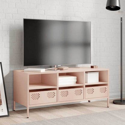 TV-Møbel DIV. TV-benk rosa 101,5x39x43,5 cm kaldvalset stål