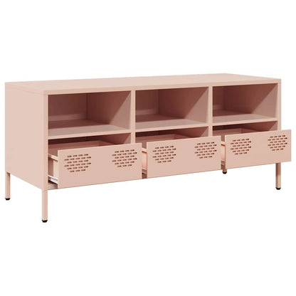 TV-Møbel DIV. TV-benk rosa 101,5x39x43,5 cm kaldvalset stål
