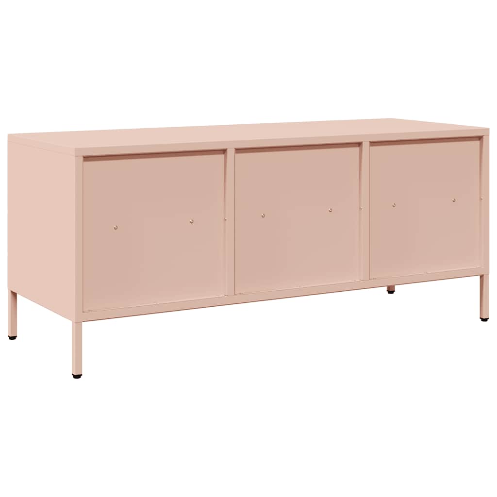 TV-Møbel DIV. TV-benk rosa 101,5x39x43,5 cm kaldvalset stål