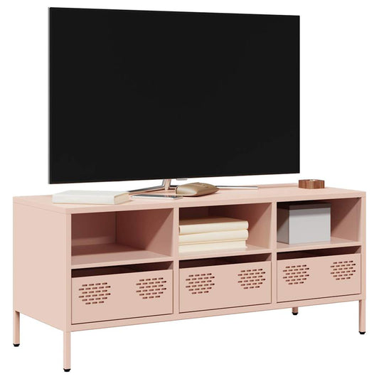 TV-Møbel DIV. TV-benk rosa 101,5x39x43,5 cm kaldvalset stål