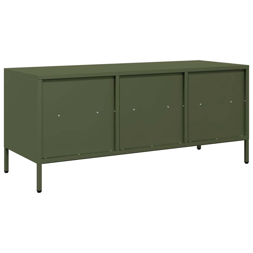 TV-Møbel DIV. TV-benk olivengrønn 101,5x39x43,5 cm kaldvalset stål