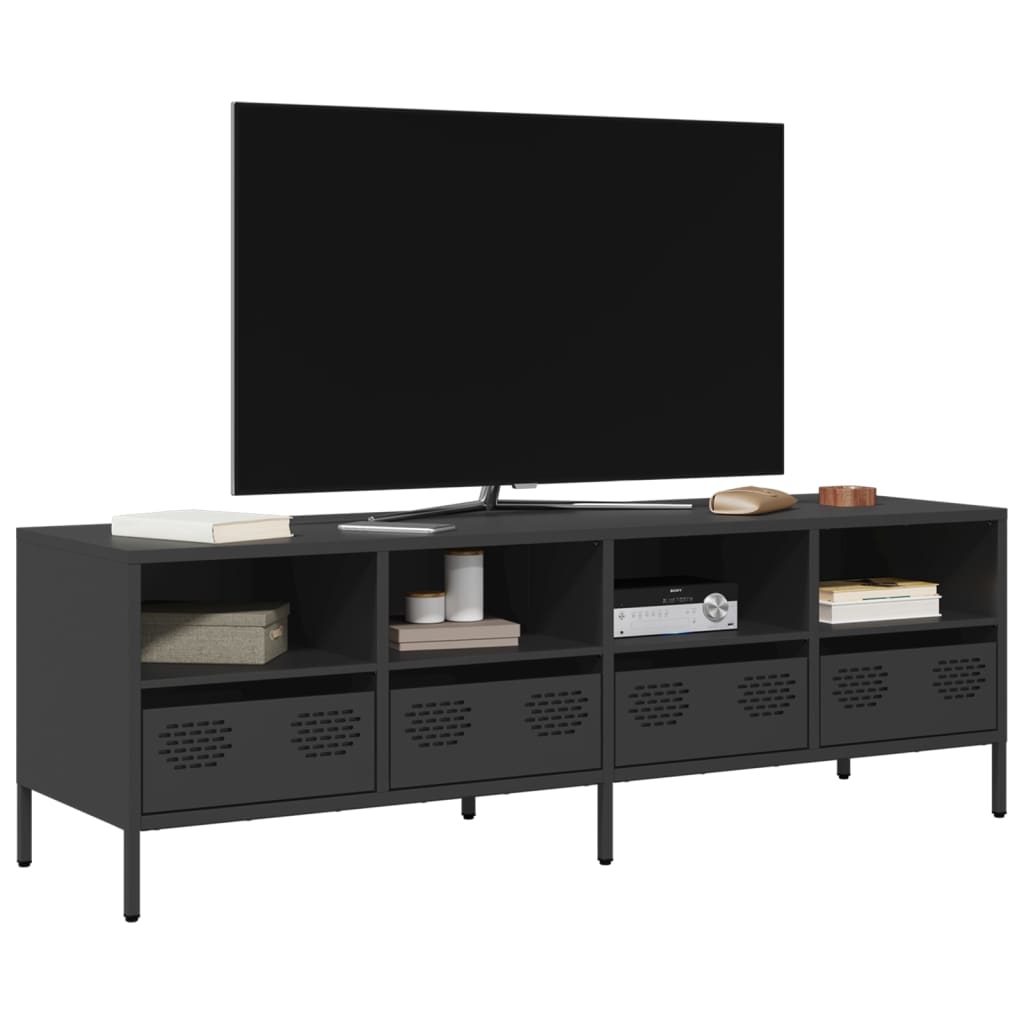 TV-Møbel DIV. TV-benk Svart 135x39x43,5 cm kaldvalset stål