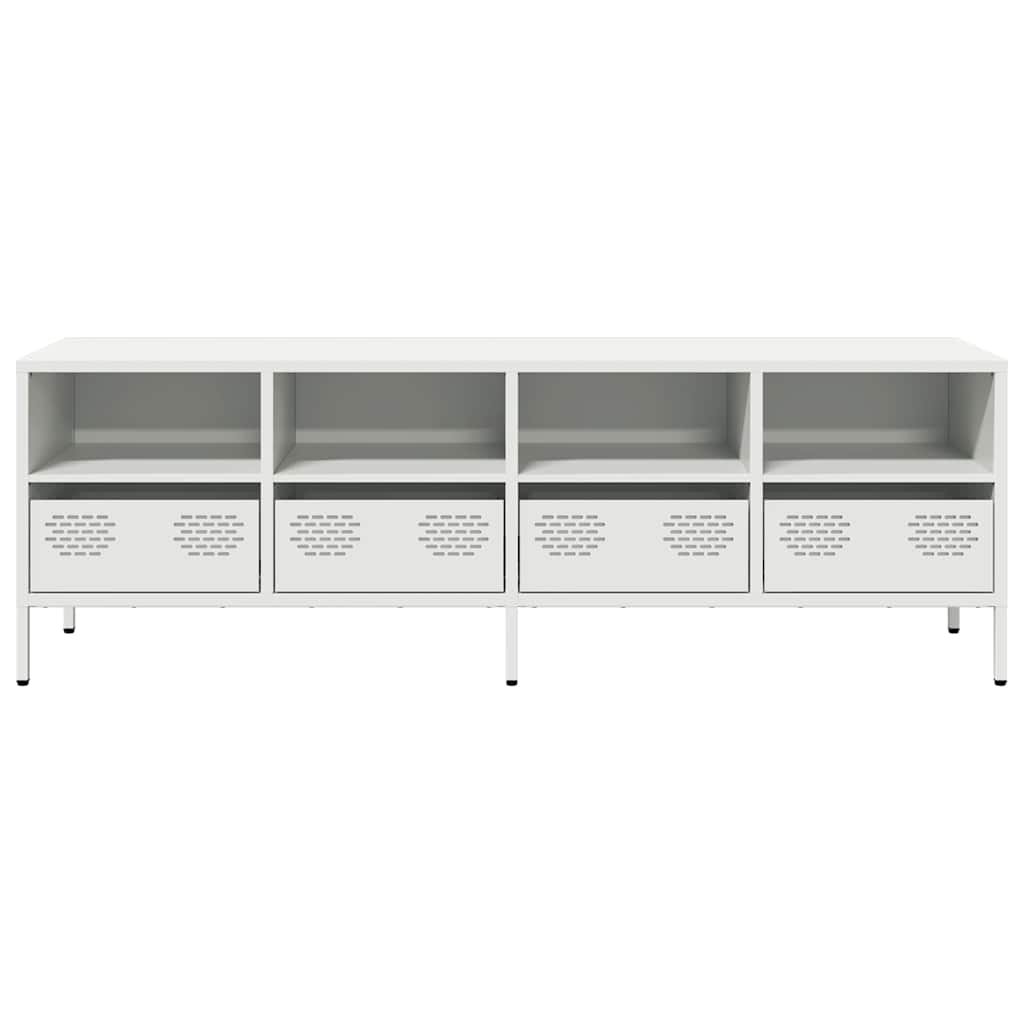TV-Møbel DIV. TV-benk Hvit 135x39x43,5 cm kaldvalset stål