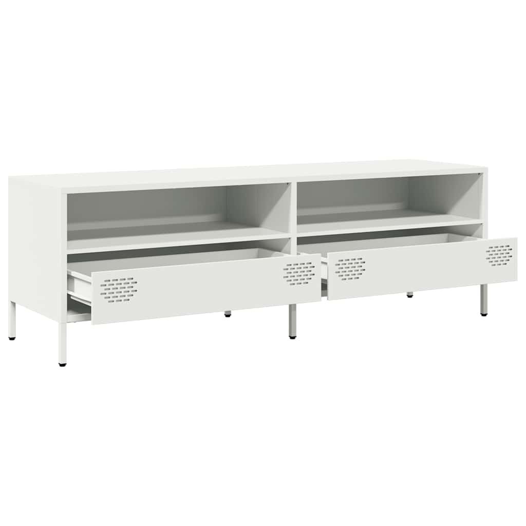 TV-Møbel DIV. TV-benk Hvit 135x39x43,5 cm kaldvalset stål