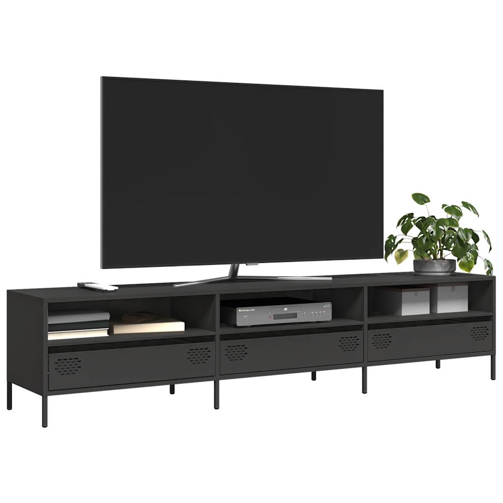 TV-Møbel DIV. TV-benk Svart 202x39x43,5 cm kaldvalset stål