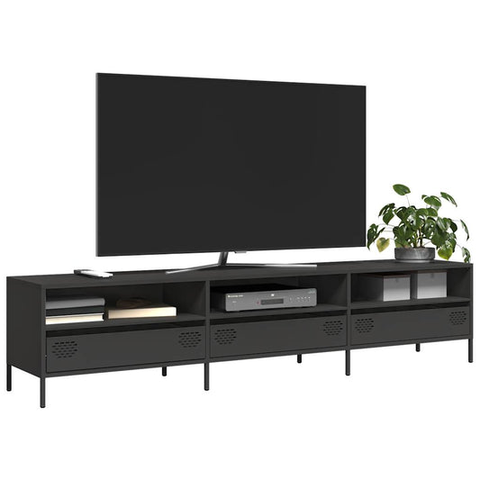 TV-Møbel DIV. TV-benk Svart 202x39x43,5 cm kaldvalset stål