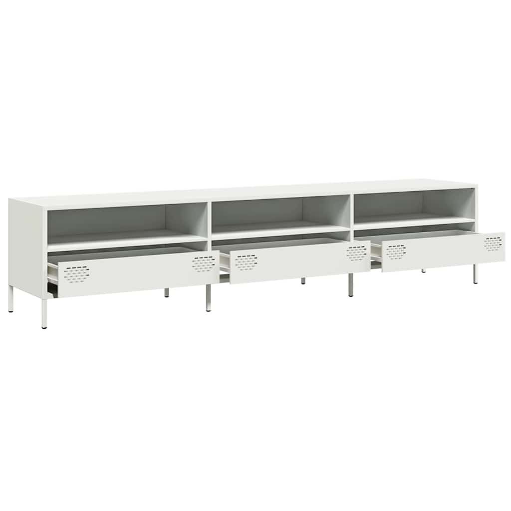 TV-Møbel DIV. TV-benk Hvit 202x39x43,5 cm kaldvalset stål