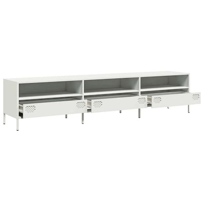 TV-Møbel DIV. TV-benk Hvit 202x39x43,5 cm kaldvalset stål