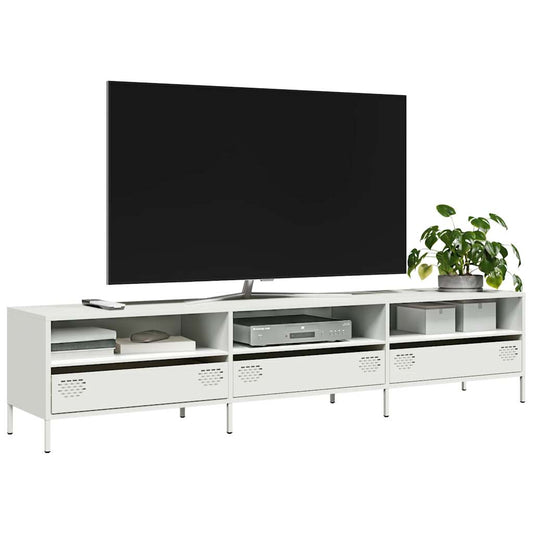 TV-Møbel DIV. TV-benk Hvit 202x39x43,5 cm kaldvalset stål