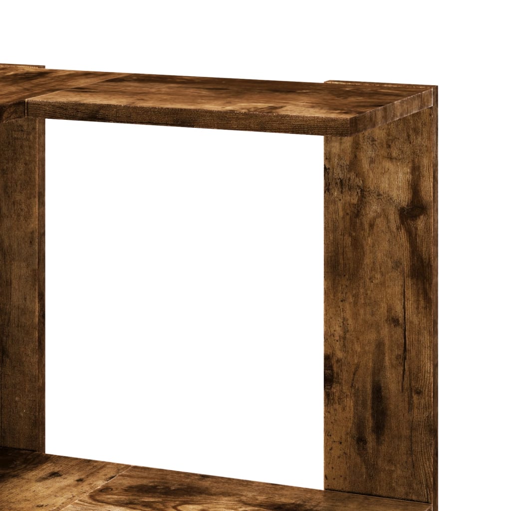 Hjørnehylle 5 etasjer Røkt Eik 50x50x179 cm