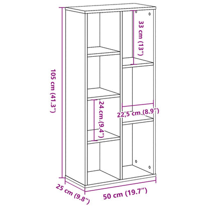 Bokhylle Gammelt Tre 50x25x105 cm