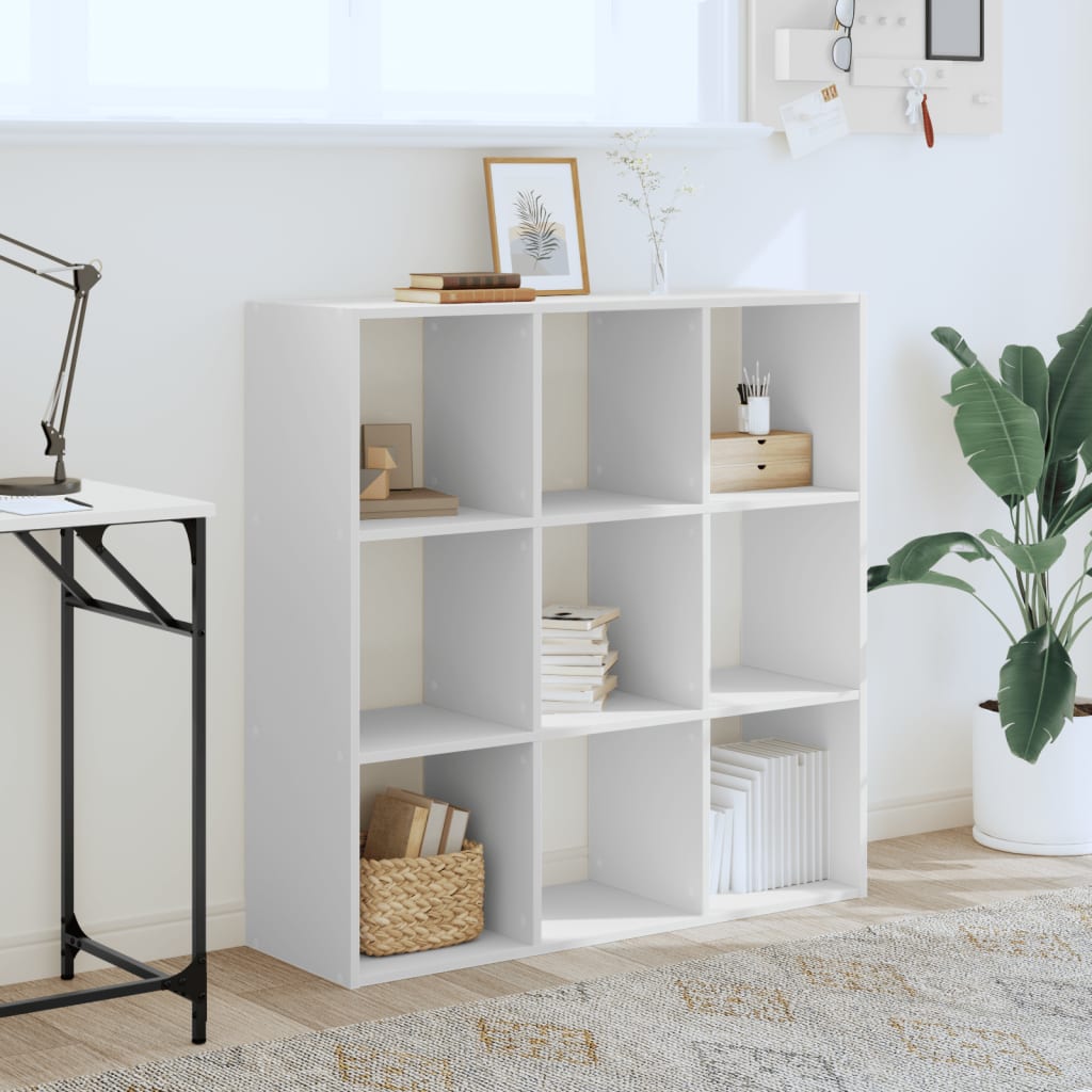 Bokhylle hvit 102x32x102 cm konstruert tre