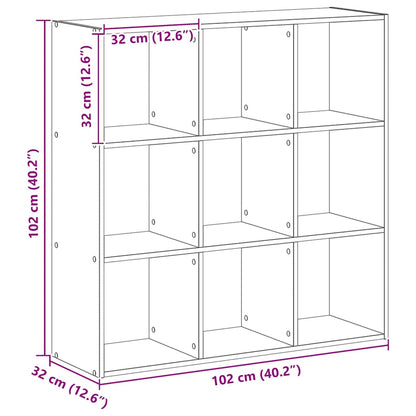 Bokhylle artisan eik 102x32x102 cm konstruert tre