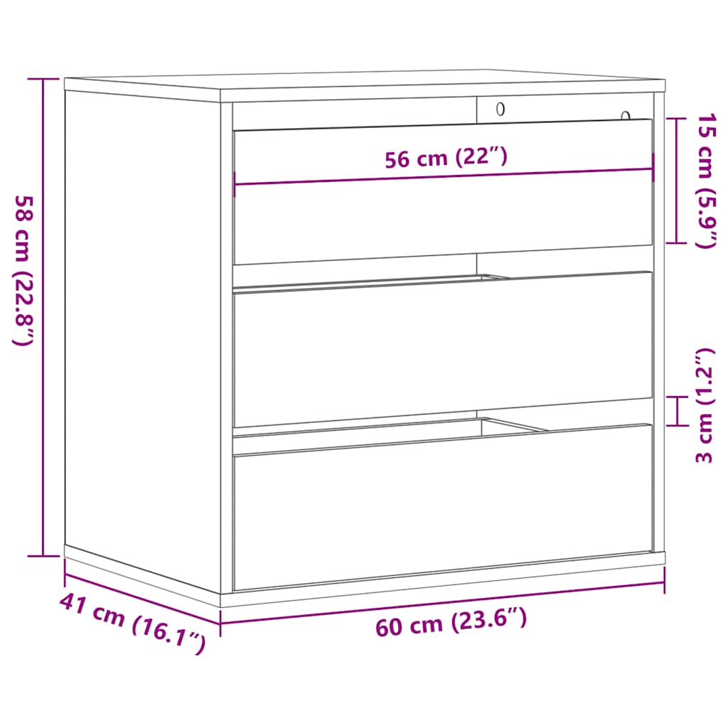 Kommode Hvit 60x41x58 cm