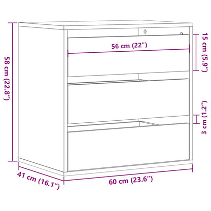 Kommode Svart 60x41x58 cm
