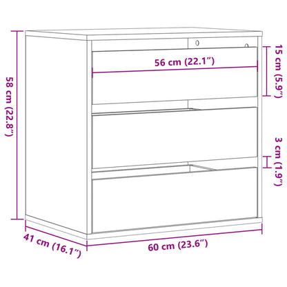 Kommode Brun Eik 60x41x58 cm