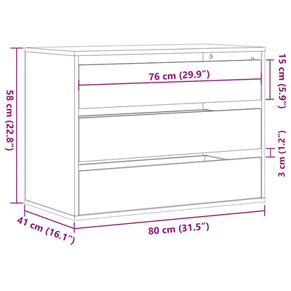 Kommode Svart 80x41x58 cm