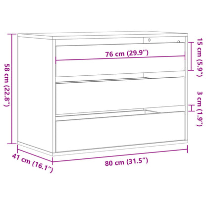 Kommode Brun Eik 80x41x58 cm