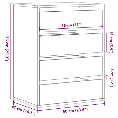 Kommode Svart 60x41x76 cm