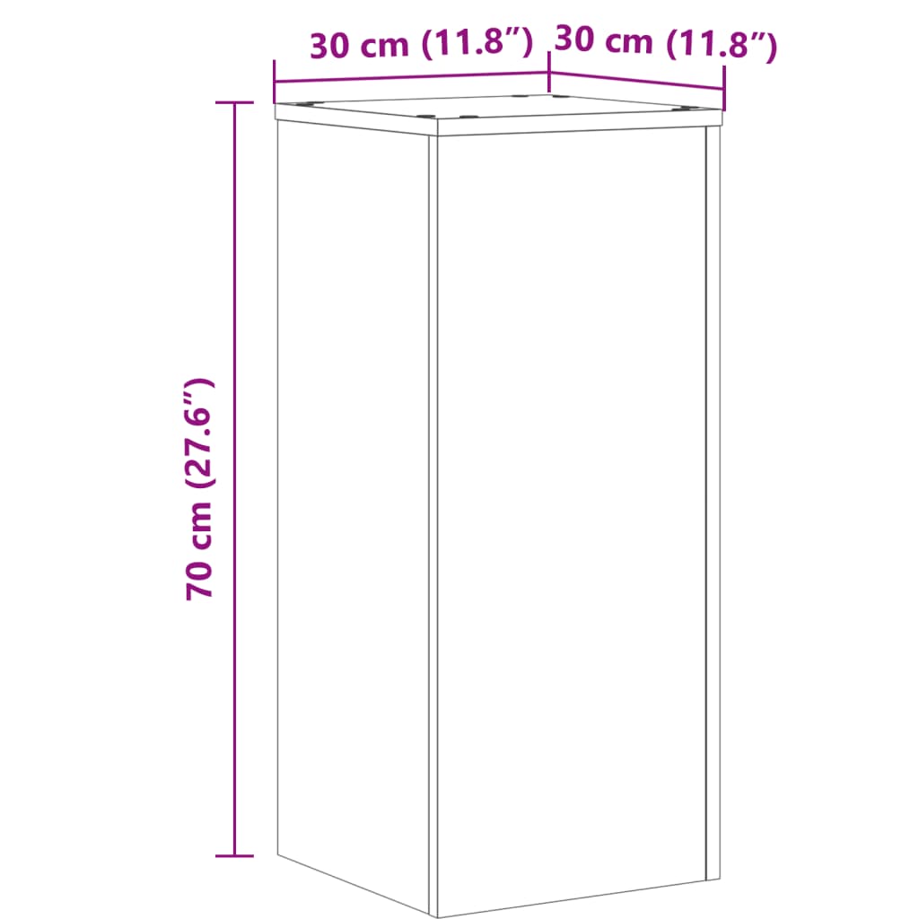 Plantestativer 2 stk gammelt tre 30x30x70 cm konstruert tre