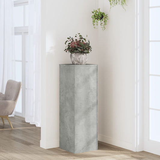 Blomsterstativ Plantestativ Betonggrå 33x33x100 cm