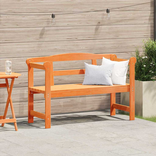 Hagebenk Tre med lagring Brun 119 x 44 x 76 cm Massiv furu