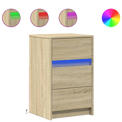 Nattbord Sengbord Sonoma Eik med LED