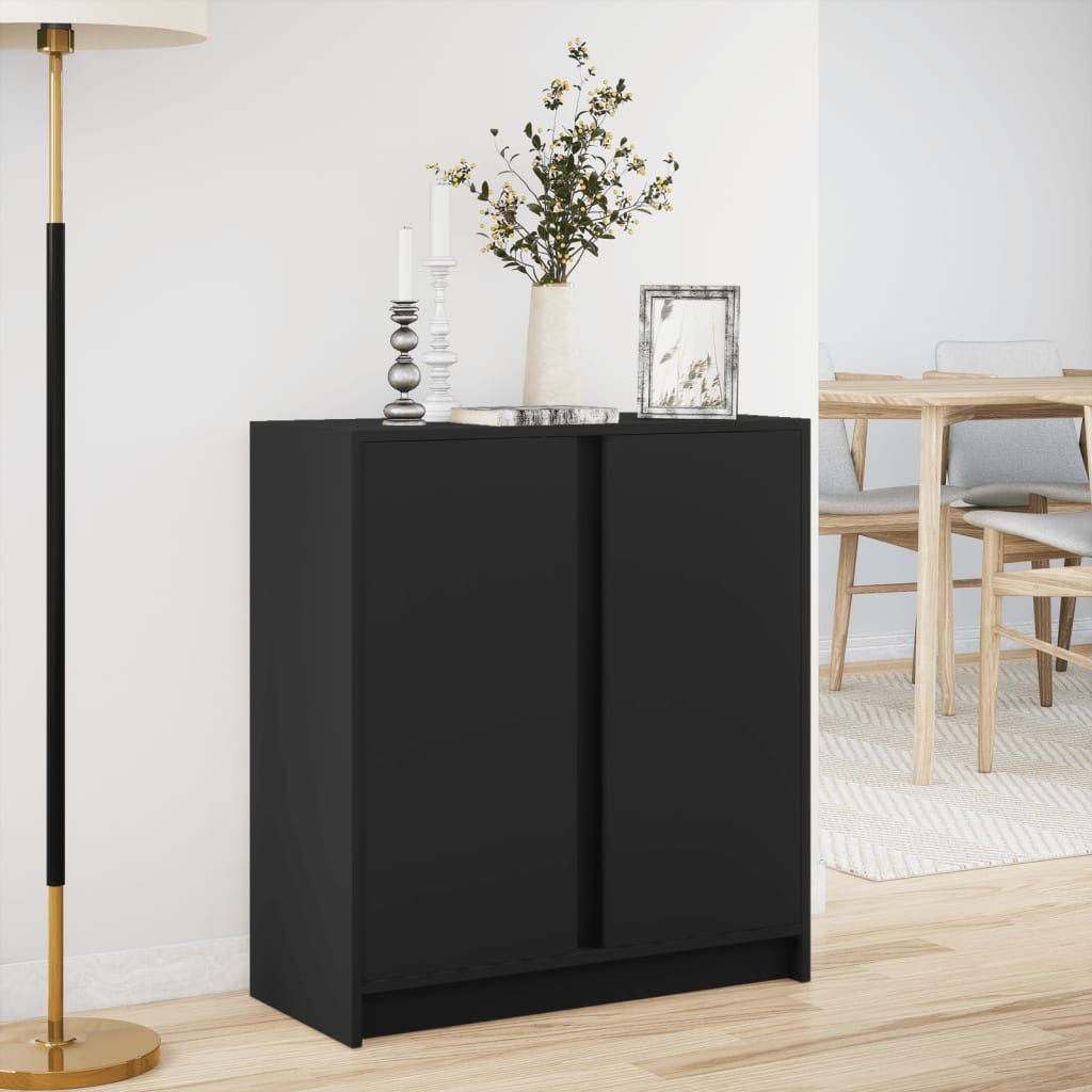 Skjenk Svart med LED 77x34x85 cm