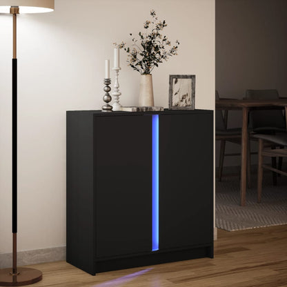 Skjenk Svart med LED 77x34x85 cm