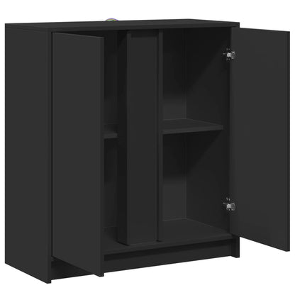 Skjenk Svart med LED 77x34x85 cm