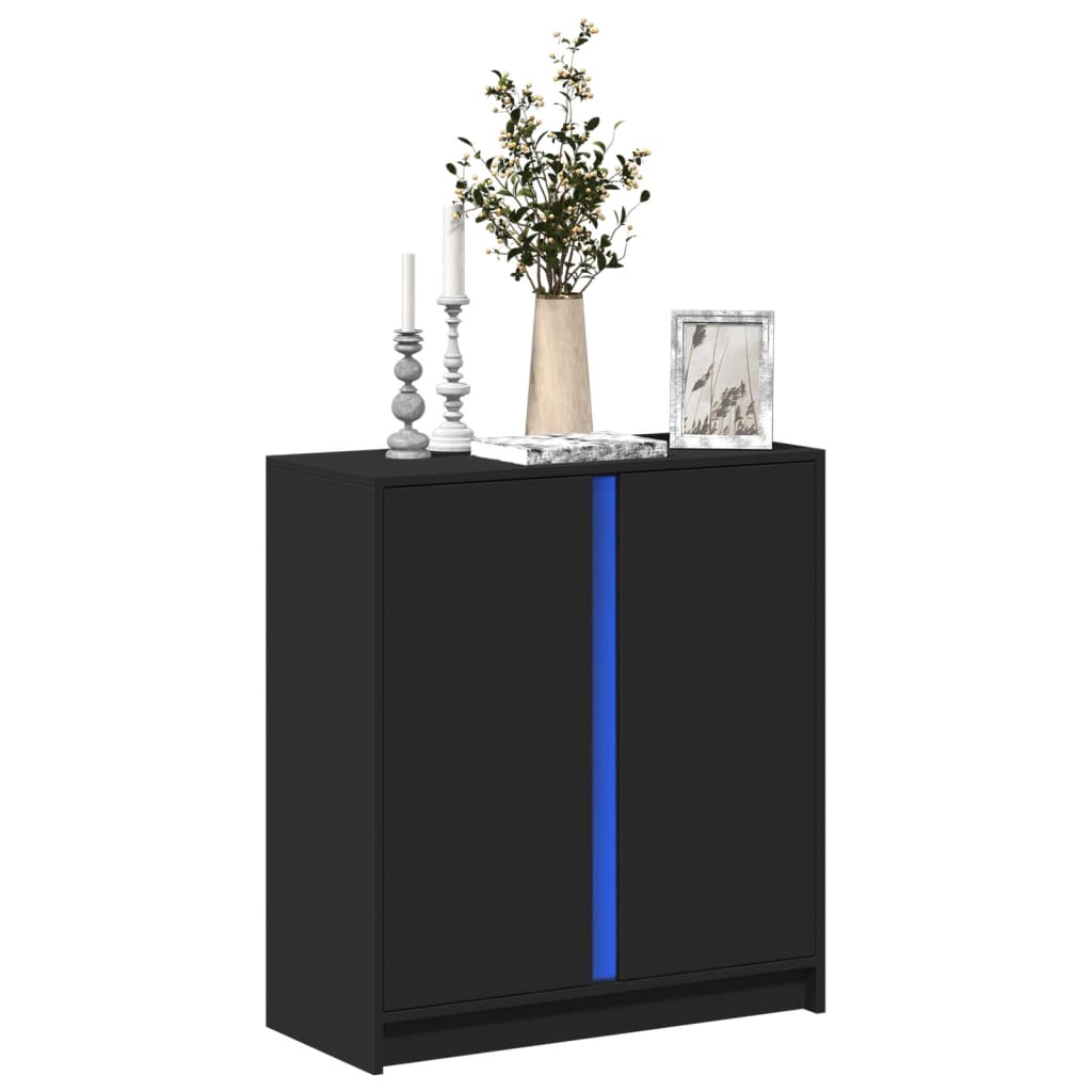 Skjenk Svart med LED 77x34x85 cm