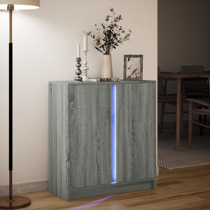 Skjenk Sonoma Grå med LED 77x34x85 cm